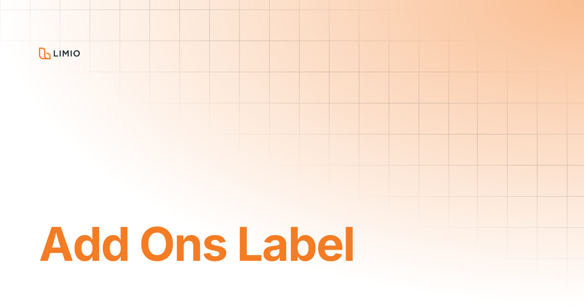 Add Ons Label | Integrations | Limio Docs